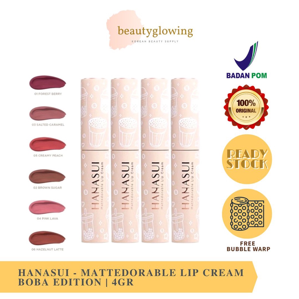 HANASUI Lip Cream BOBA EDITION / LIP CREAM BIASA / LIP STAIN / LIP TINT