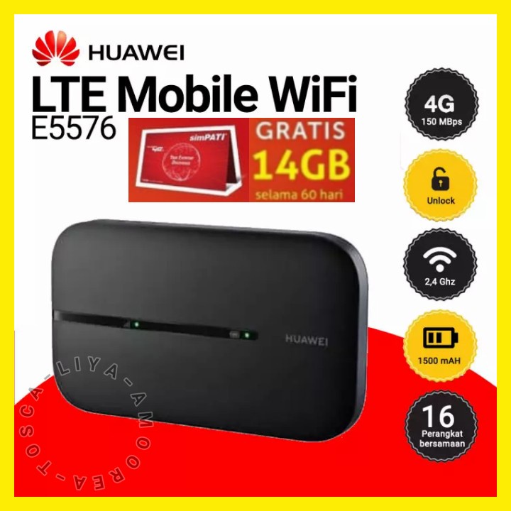 Jual Modem E5576 Mifi 4g Huawei Wifi Unlock Bypass Free Telkomsel 14gb