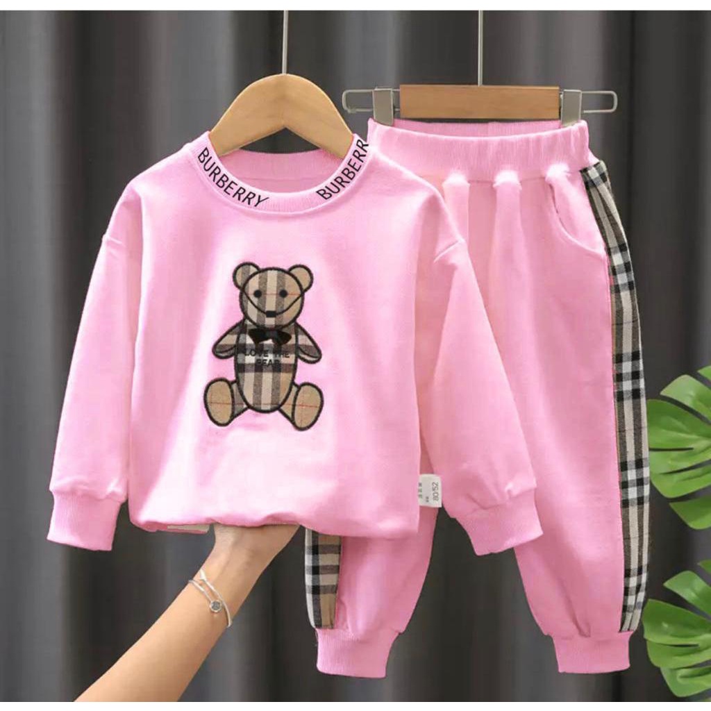 SETELAN ANAK PEREMPUAN/SETELAN SWEATER PANDA 1-5 TAHUN