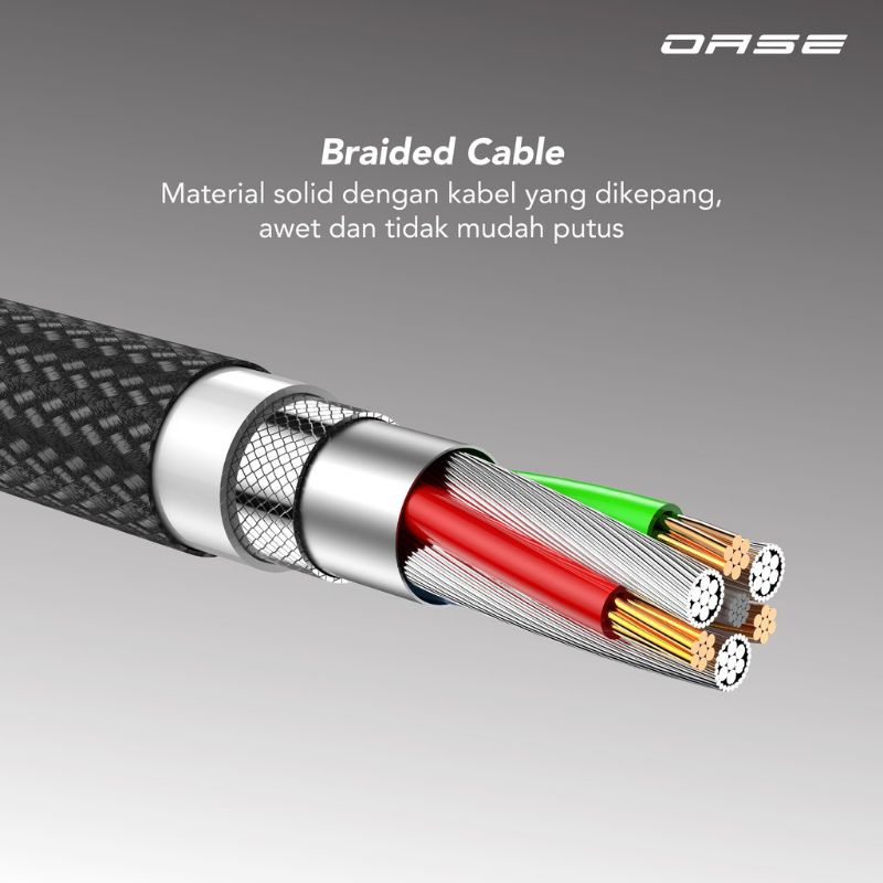 KABEL DATA TYPE C FAST CHARGING 3A 100CM OASE DM-C5C