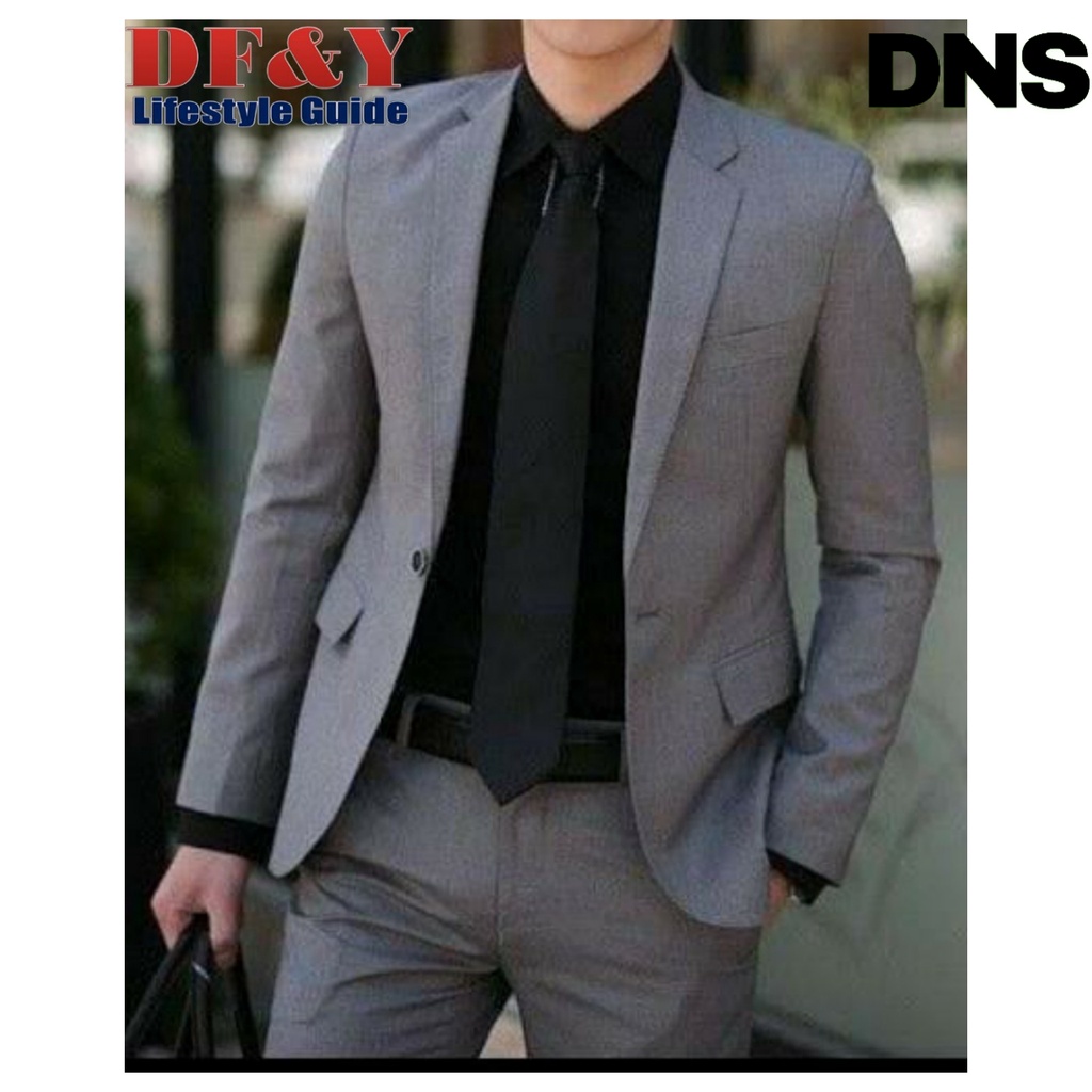 Daniera Jas Blazer Pria Abu Polos Original DF&Y /Jas Blazer Kerja Kantor Formal / Jas Style Korea Sl