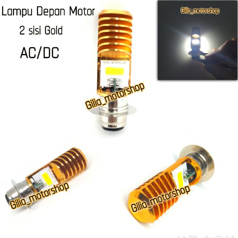 Lampu LED Utama Depan Motor H6 2 Sisi Nyala Putih AC/DC Bebek Matic Universal