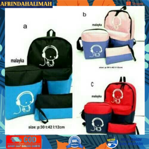 

TERBARU, TERMURAH- tas wanita /tas sekolah/ransel set 3 suplieur tas sepatu wanita murah