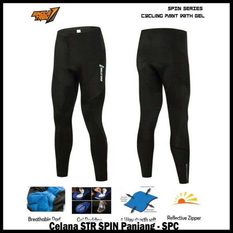 Celana Gel Sepeda Singletrex Spin Panjang Ketat Padding