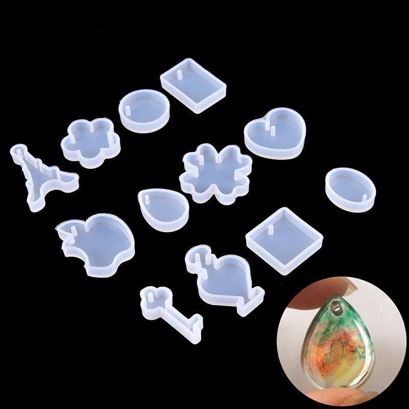 Cetakan Resin Waterdrop Satuan 12 Macam Per pcs GROSIR PRAKARYA MALANG Hati Eiffel Clover Bulat Aksesoris Silikon Silicon Bahan Elastis Art Seni Prakarya Craft Crafting Kerajinan Clay Hias Hiasan