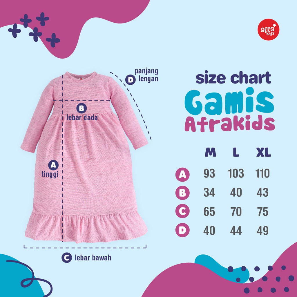 Gamis Anak Afrakids AFRA - GA004 Pink - Baju Muslim Anak Perempuan