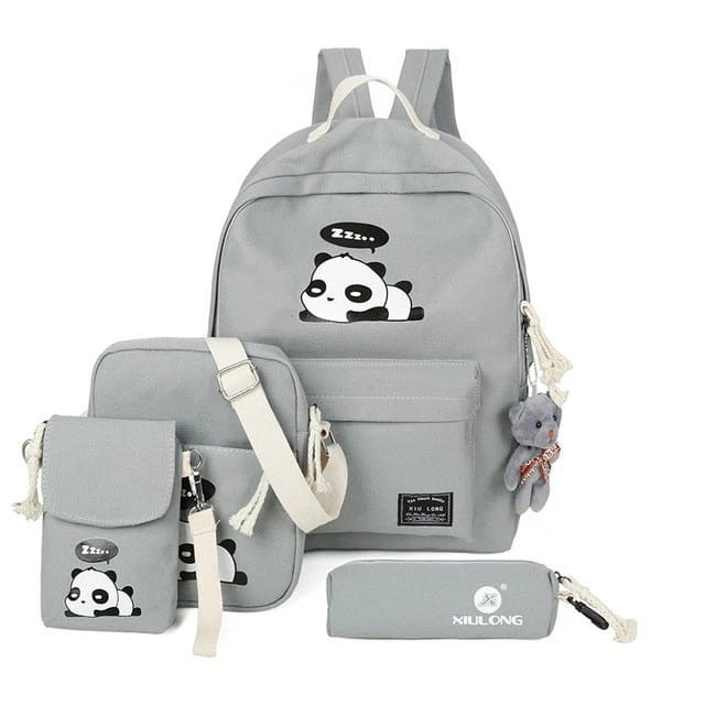 KSO_BAG - Tas Ransel Anak Wanita Terbaru 2021 Kekinian Backpack Panda 4in1 Korean Style Murah