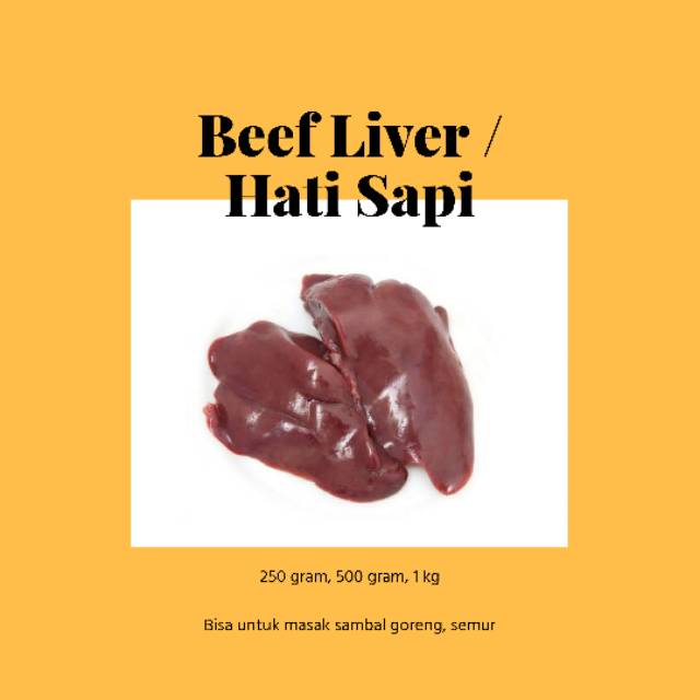 

Beef Liver / Hati Sapi 250gr, 500gr, 1kg