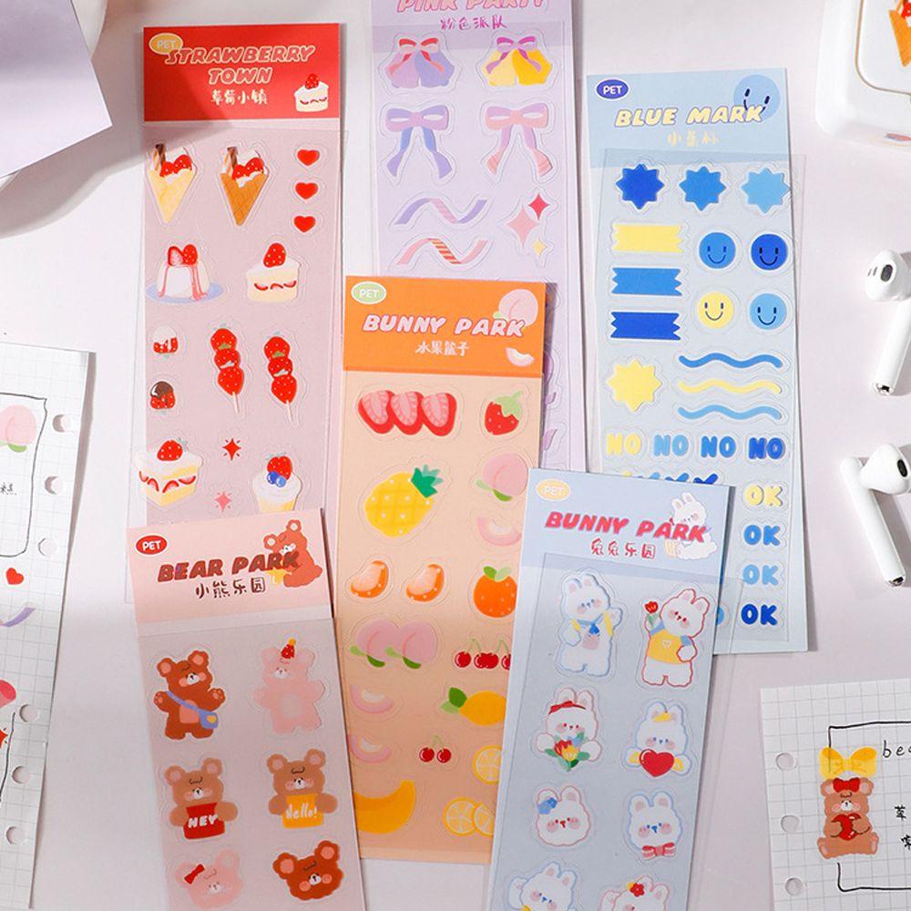 [Elegan] Alat Tulis Stiker Lucu Perekat Diri Scrapbooking Smiley Hand Akun Kelinci Beruang Perlengkapan Sekolah