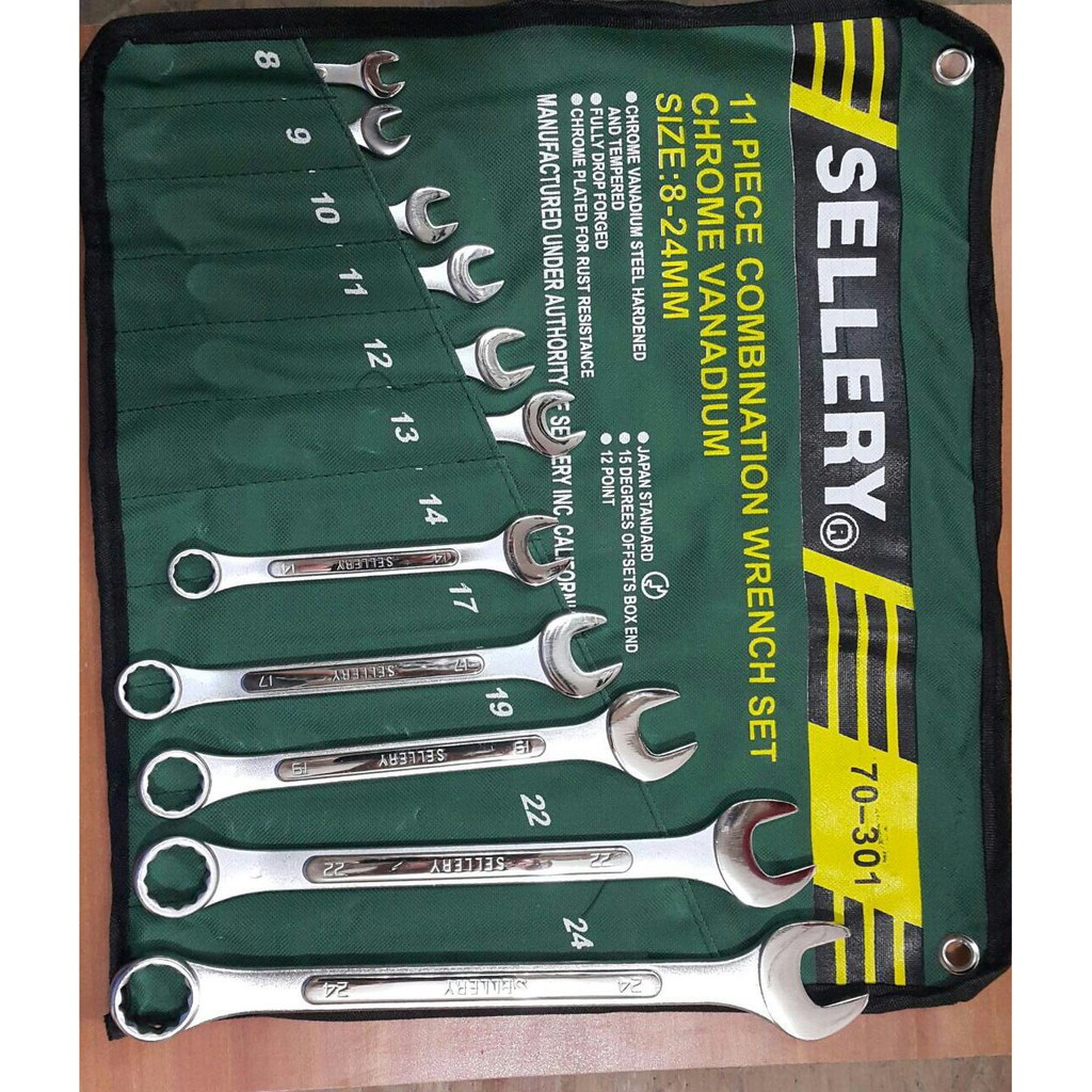 SELLERY Combination Spanner Set 70-301 / Kunci Ring Pas Set 11 Pcs