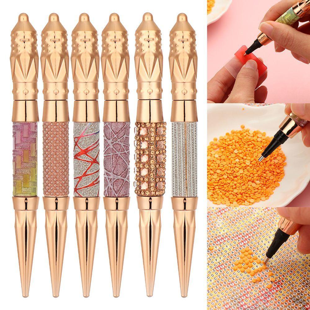 Mxbeauty Dual-ended Nail Drill Pen DIY Tahan Lama Cross Stitch Jahit Aksesoris Berlian Imitasi Studs Picker Nail Dotting Pen Manicure Tool