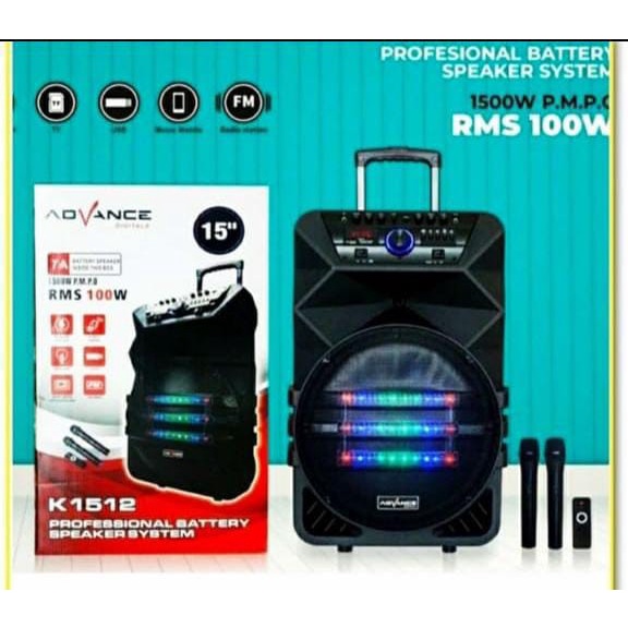 Advance Speaker Meeting/ Portable 15 inch ADVANCE K-1512 Bluetooth,Mc card, usb