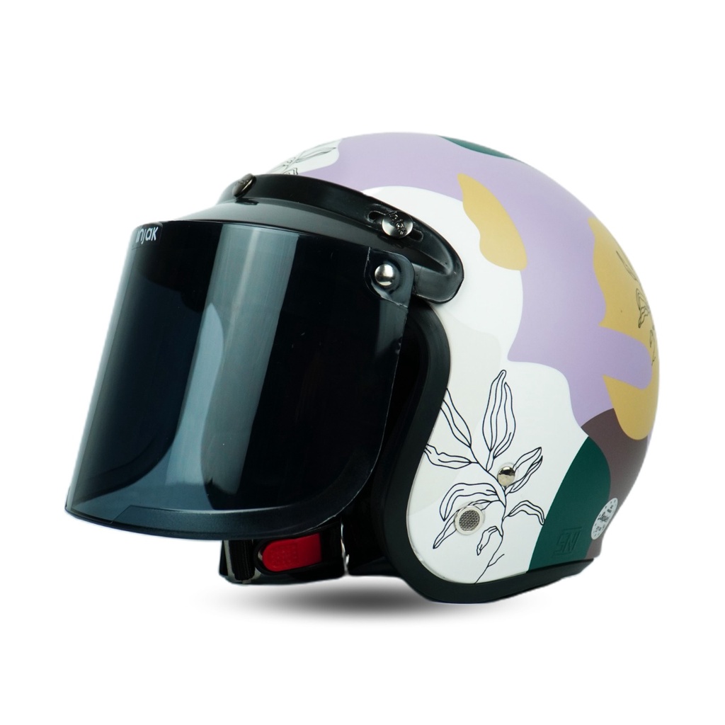 HELM BOGO RETRO DEWASA WANITA CEWEK FULL LEHER AESTHETIC