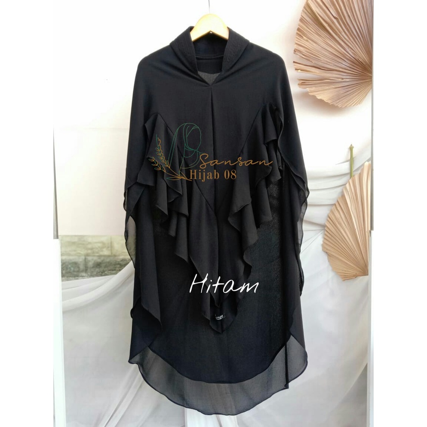 sansanhijab Hijab Khimar Namira Syar'i – Bahan Ceruty Babydoll Premium, Elegan &amp; Adem
