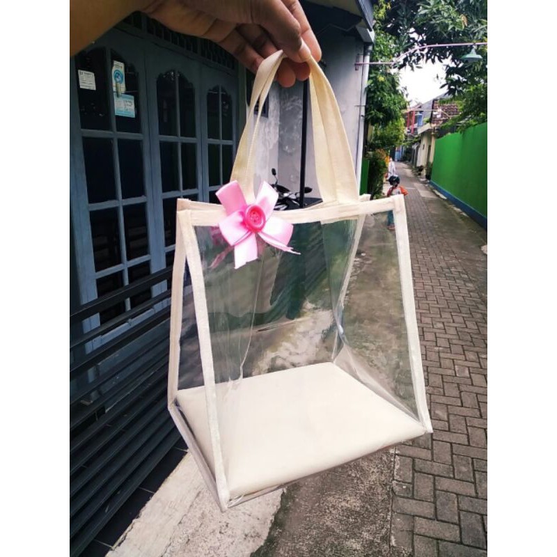 

23x24x18 Beli Satuan Boleh Banget!!! Tas Mika Polos Include Pita + Alas Tas (Mika Tebal 0.25gsm)