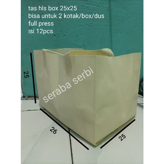 Image of thu nhỏ tas kotak nasi tas besek handle lipat samping box 25 x 25 #0