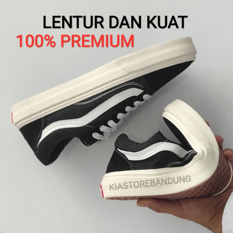 (100% IMPORT) Sepatu Vans Import Vans Oldskool Black White Og Ivory Old skool Premium Grade Ori