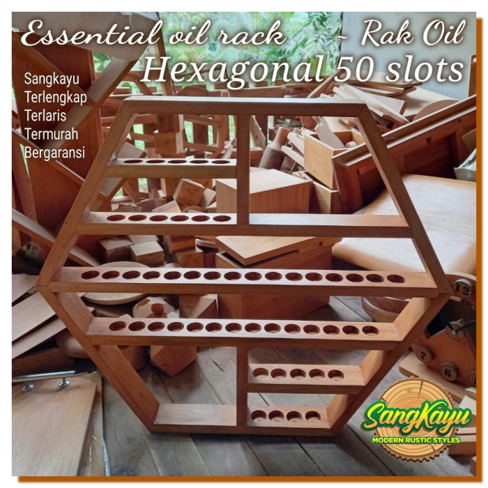 Rak oil dinding 50 slot rak minyak aromatherapy display hexagonal