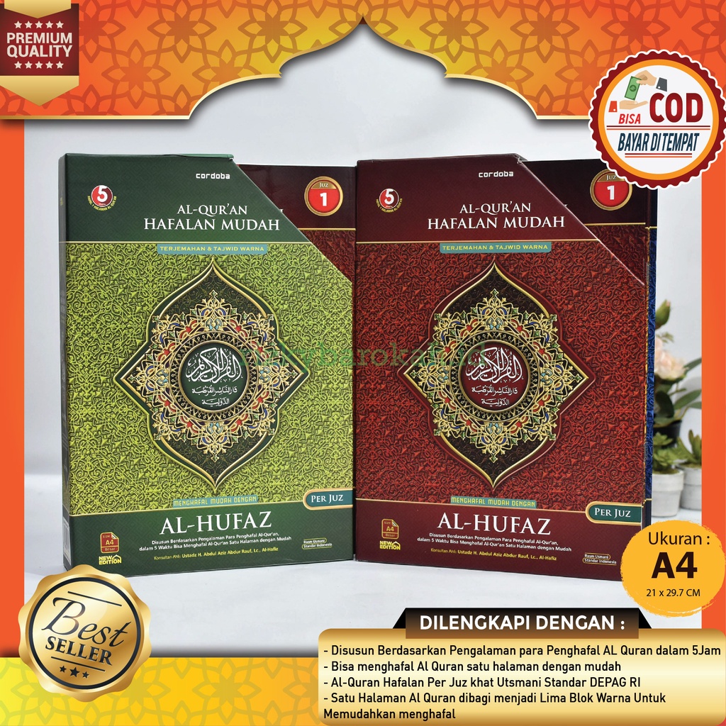 Al Quran Al Hufaz A4 PERJUZ Alquran AlHufaz Hafalan Per Juz Ukuran Besar Terjemah Tajwid Warna Al Ku