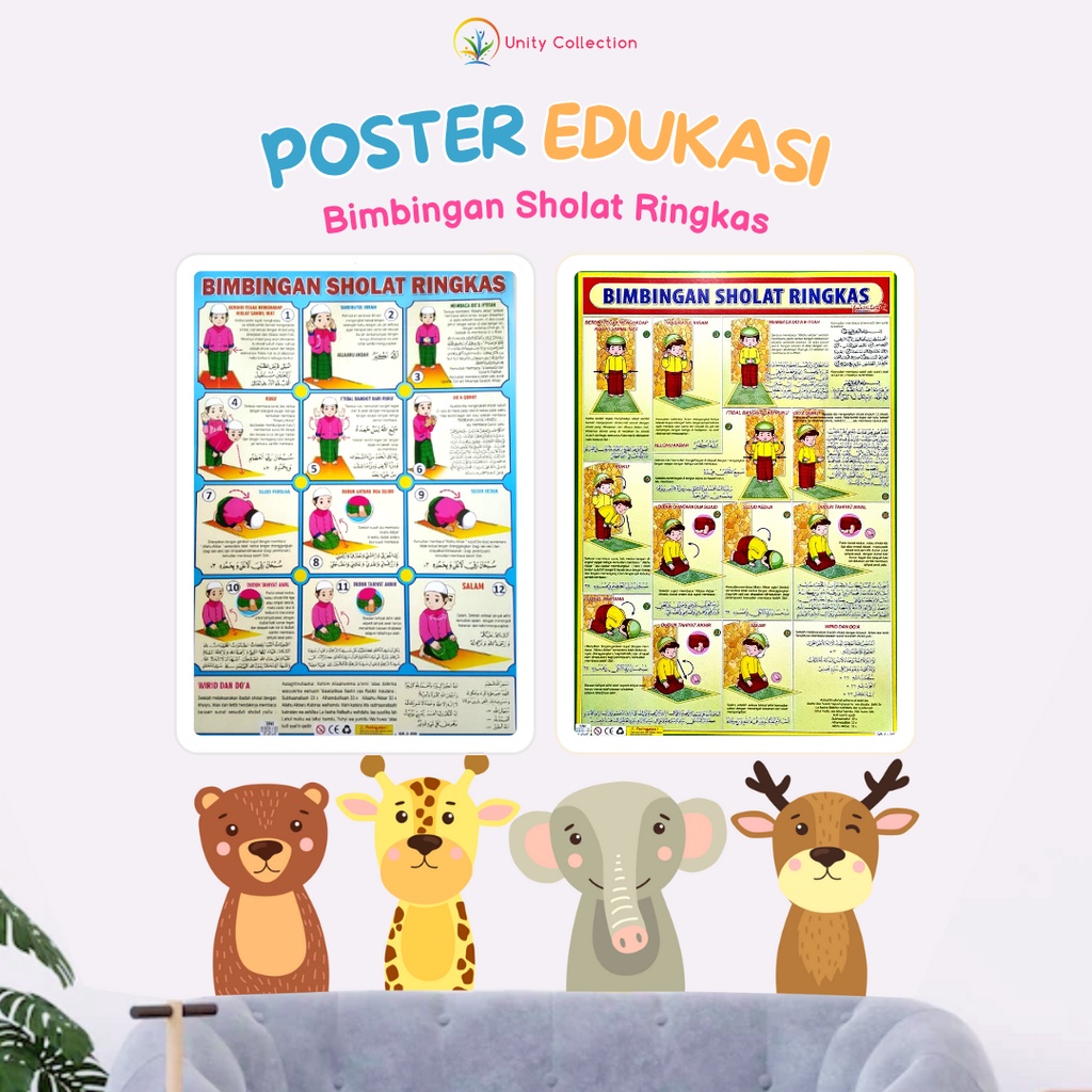 Poster Edukasi Anak Muslim Belajar Bimbingan Sholat Ringkas