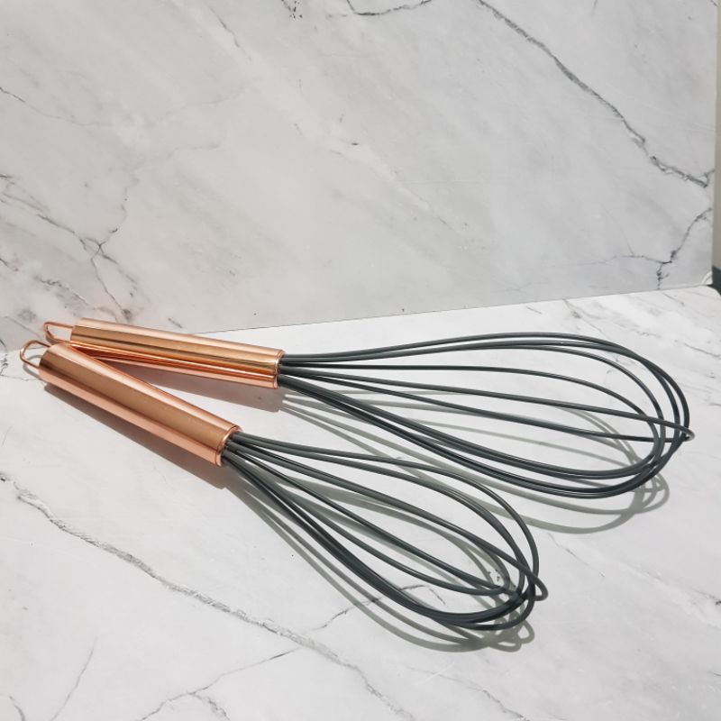 whisk silicone gg rose gold 30 / 25cm egg beater manual pengocok telur silikon kocokan silicon