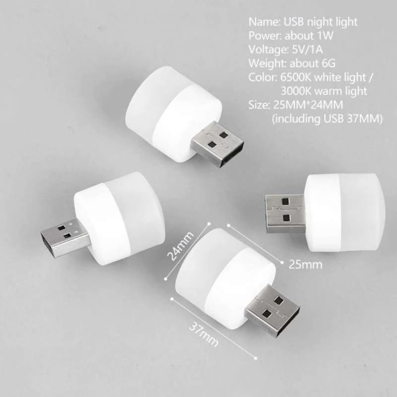 MEASTORE | LAMPU USB MINI / LAMPU TIDUR USB LED HEMAT ENERGI PUTIH / WARM WHITE USB NIGHT LIGHT HEMAT