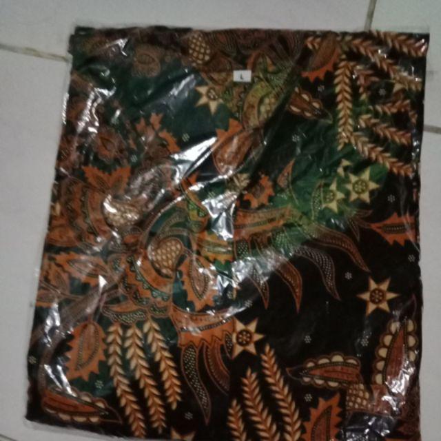 Atasan Batik Pria Lengan Panjang Kenongo Hem Padi Pekalongan M L Xl Xxl