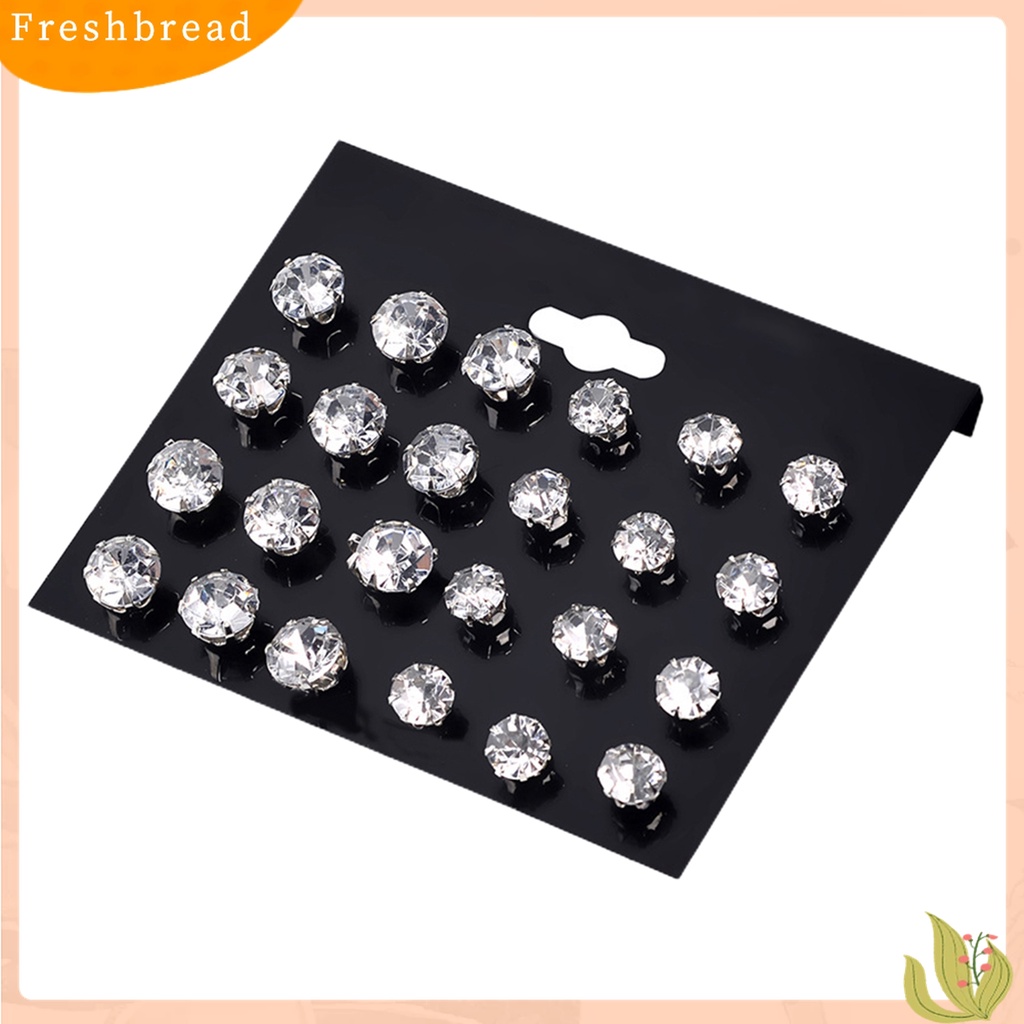 [TERLARIS]12 Pairs Earrings Exquisite Lovely Design Cubic Zirconia Brilliant Jewelry Ear Studs for Dating