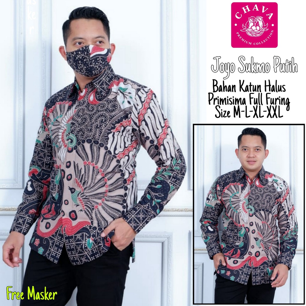 Kemeja Batik PREMIUM Terbaru Batik Moderen Pria Lengan Panjang Warna Hitam Batik Ori Solo JoyoSukmo