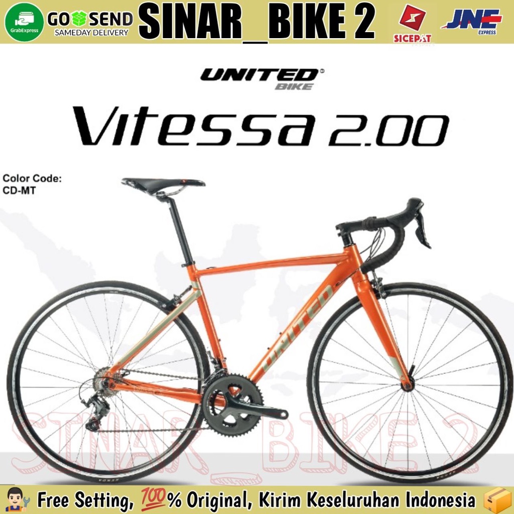 Sepeda Roadbike UNITED VITESSA 2.00 2.0 700C Balap Alloy 20 Speed