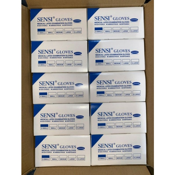 Sarung Tangan Sensi Latex Powdered isi 100 Pcs