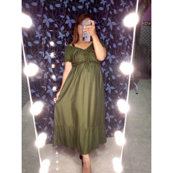 Dress Elsa kerut dada polos