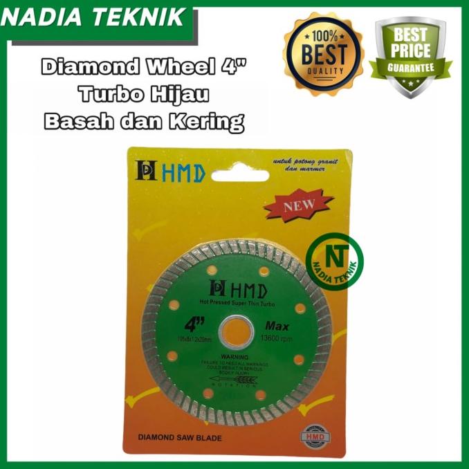 Diamond Wheel 4" Turbo Hmd / Mata Pisau Potong Keramik Kering Basah Murah
