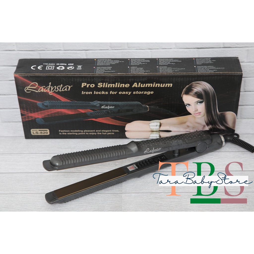 Alat Catok Ladystar LS-820 Rambut Lurus Curly Keriting Rebonding Murah Original-TARABABYSTORE