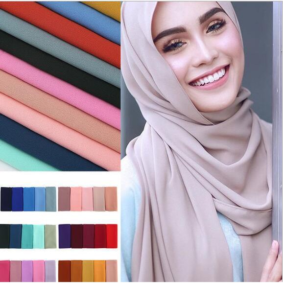 DF HJB053 Pashmina Heavy Chiffon Hijab pasmina Premium Jilbab Pashmina Premium Pashmina Chiffon