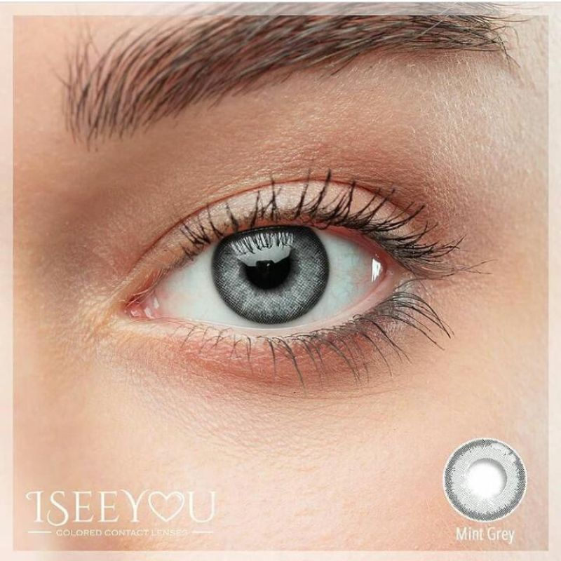 Softlens I SEE YOU Mint Grey By OMEGA -0.50 S/D -6.00 Warna Cantik Murah