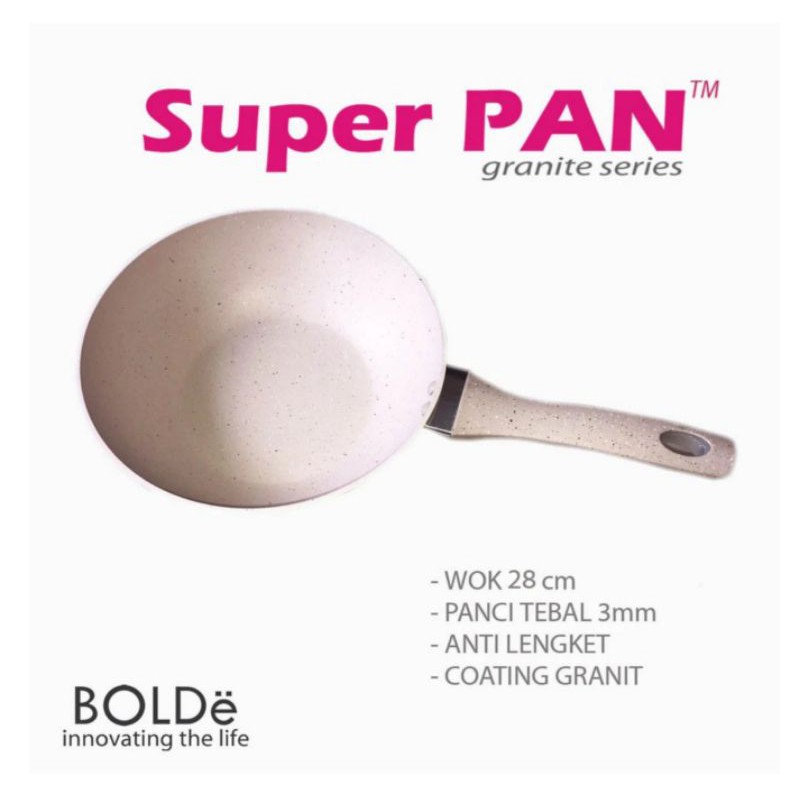 SUPER PAN BOLDE GRANITE SERIES - WOK ( WAJAN ) 28Cm - SUPERPAN Teflon