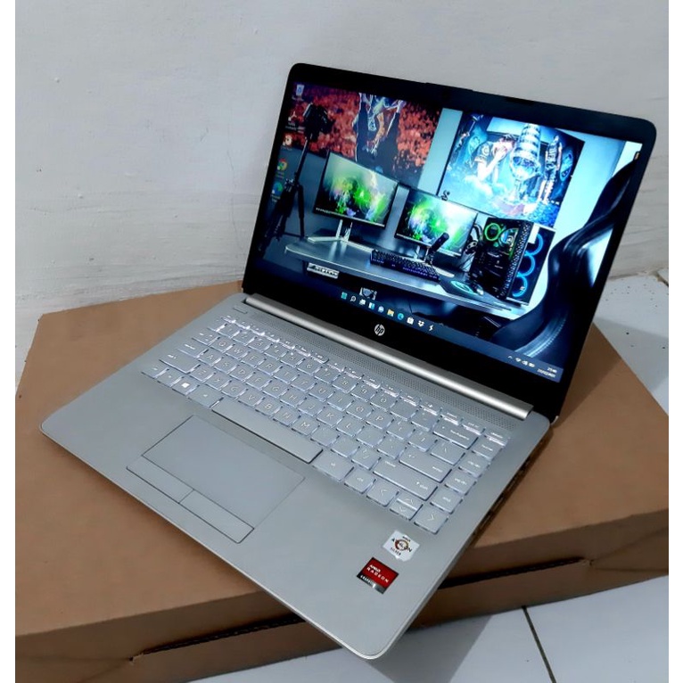 Laptop HP 14s dk1001AU Amd Athlon 3050U SSD 256 Original Backlight Slim Mewah Garansi Resmi Panjang
