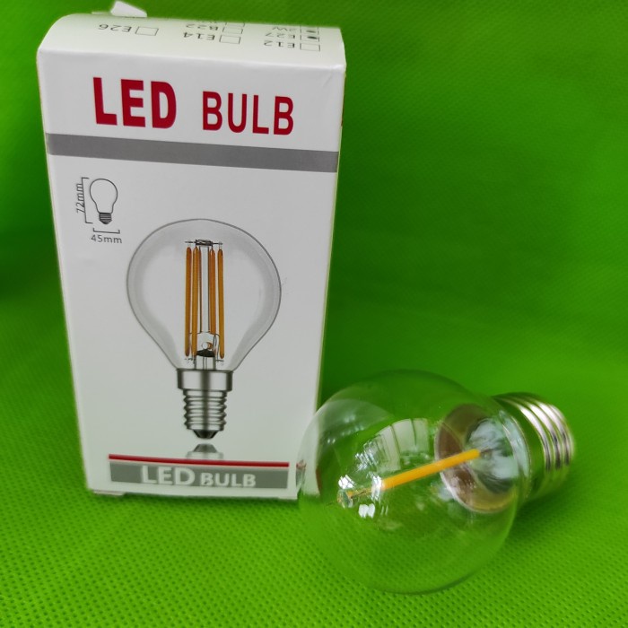 NEW Lampu LED Filamen 2 Watt warna kuning, lampu cafe, lampu tidur hemat