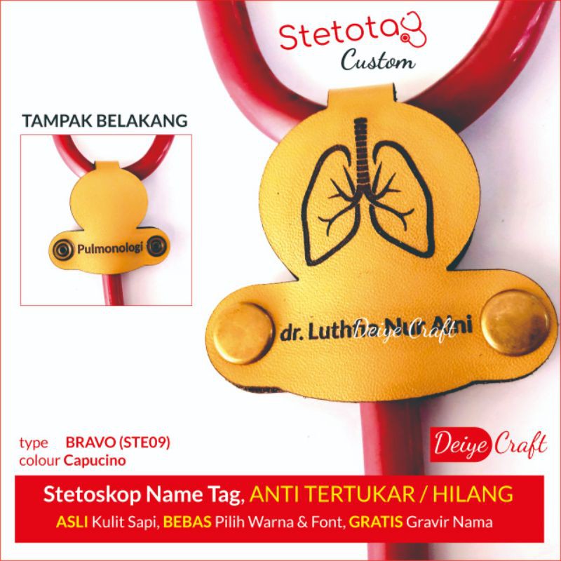 

CUSTOM STETOTAG Name Tag Stetoskop Dokter Model BRAVO