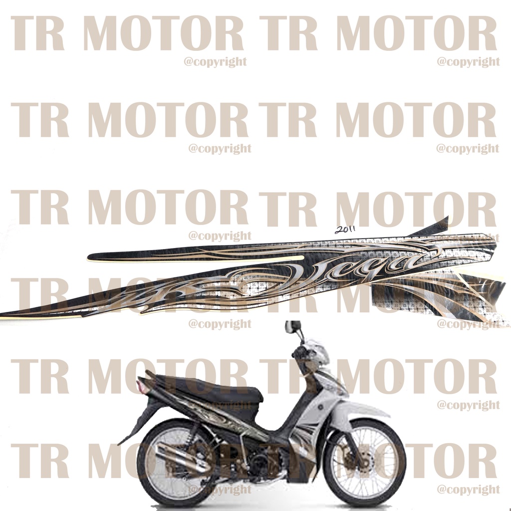 Stiker Motor Vega ZR 2011 Sticker Striping Lis Full Set Motor