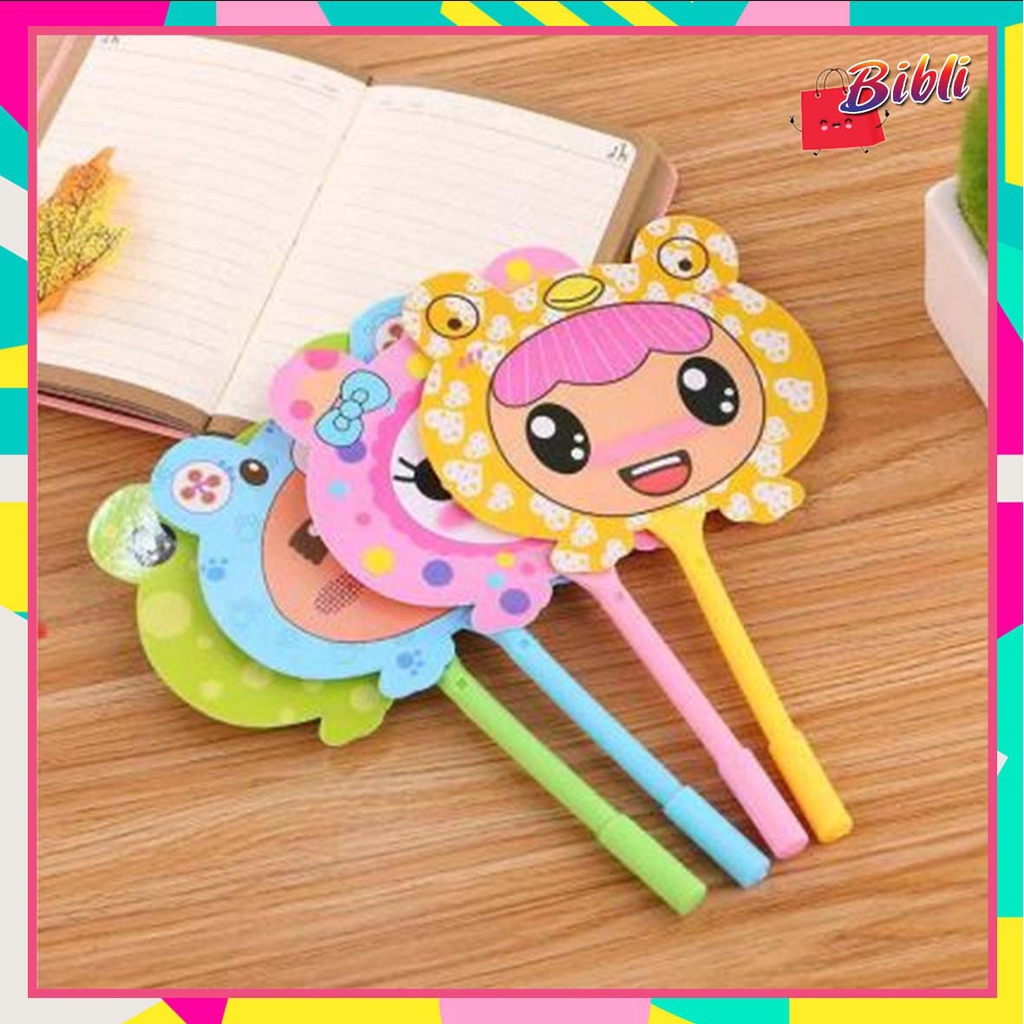 

♛ ♛Pulpen Kipas Karakter Pena Kipas Cartoon Souvenir Lucu