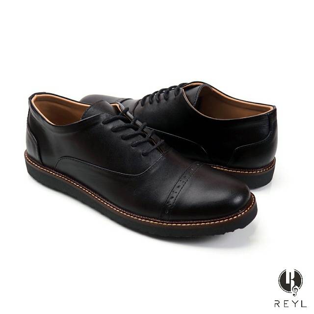 REYLMAN JAZZ Sepatu Pantofel Pria Kulit Asli Pentofel Formal Oxford Kerja Kantor Casual Pesta Kondangan Pantopel Flat Big Size