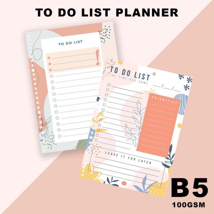 

Binder | Isi Loose Leaf Planner B5 - To Do List/100Gram/Kertas Refill Kualitas Terbaik