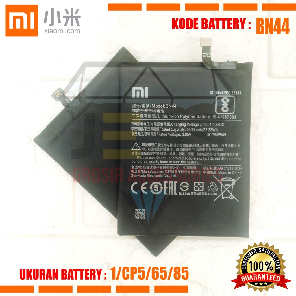 Baterai Battery Original Xiaomi BN44 &amp; BN-44 For Tipe Redmi 5 Plus , Mi 5+ , MEG7 , MEE7