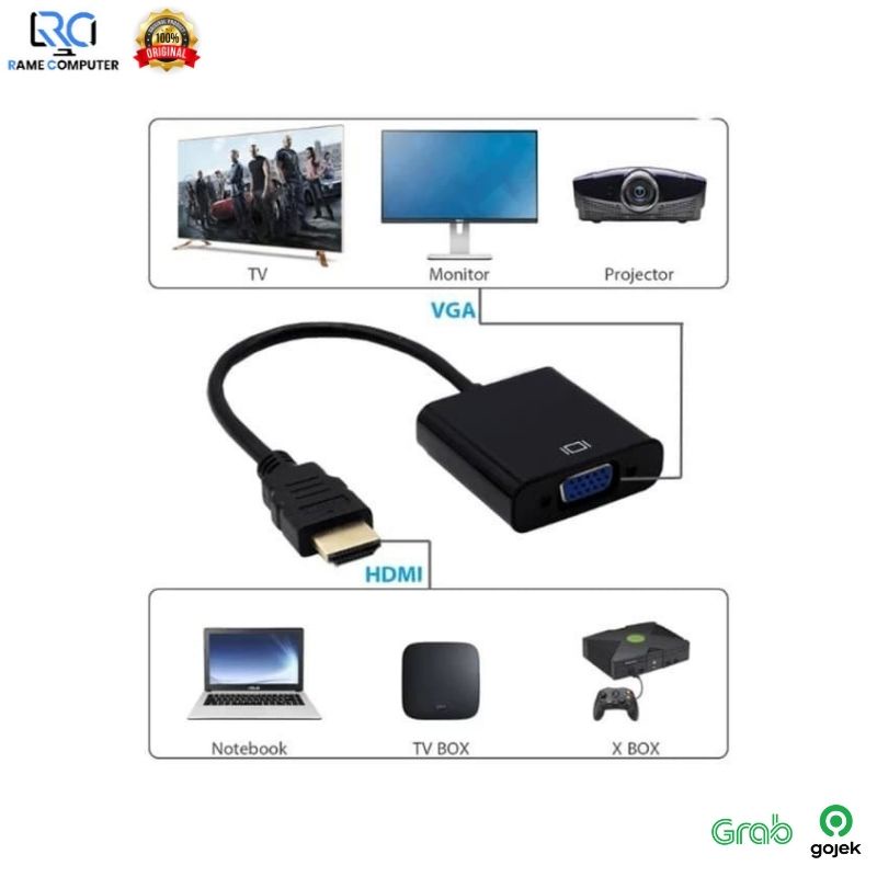 NEW CONVERTER HDMI TO VGA KABEL + audio - HDMI TO VGA KONEKTOR HDMI TO VGA HIGH Quality