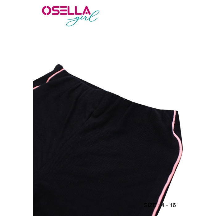 Osella Kids Girl Bottom Legging Stripe Pink Hitam-3