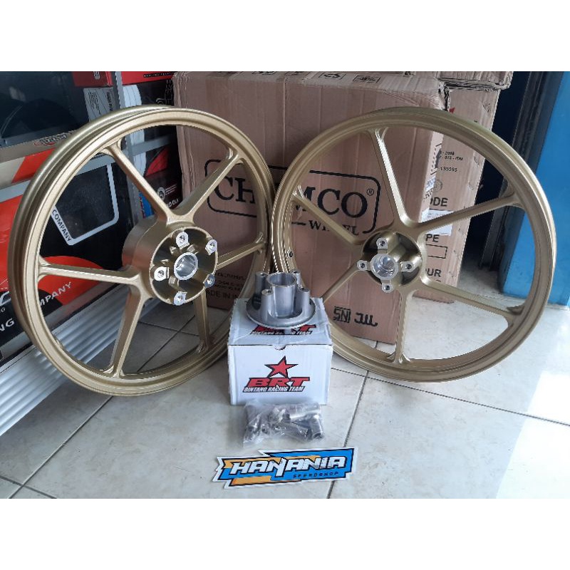 Velg Pelek Brt Chemco Double Disc DD Mx King, Jupiter Mx, Crf, Klx Sonic 1.60 Rata Biru Gold Silver
