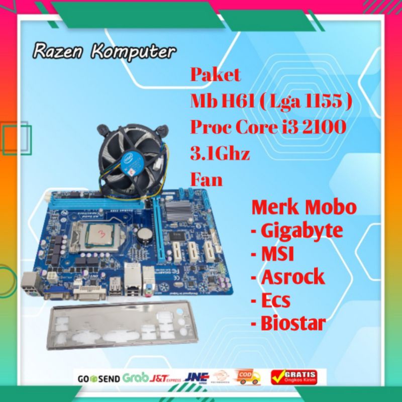 Paket Murah !!! Motherboard VenomRx H61 + Proc Core i3 2120 + Ram 8gb / 16Gb