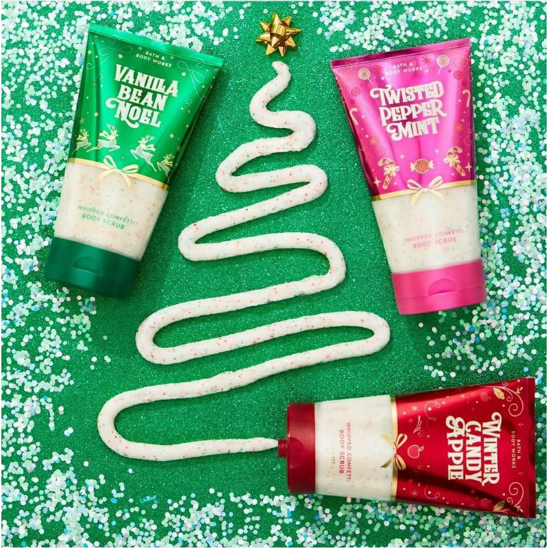 BATH &amp; BODY WORKS BBW BODY SCRUB 226 G MIX JAPANESE CHERRY BLOSSOM JCB MEN'S COLLECTION CLEAN SLATE SNOWY PEACH BERRY VANILLA BEAN NOEL VBN WINTER CANDY APPLE WCA TWISTED PEPPERMINT A THOUSAND WISHES ATW PURE WONDER